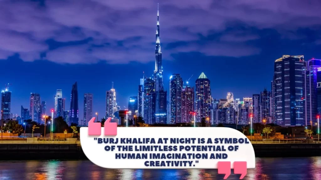 burj khalifa captions for night picture