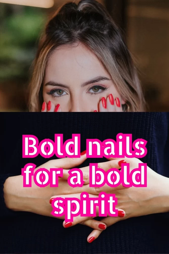 Red nail captions for Instagram