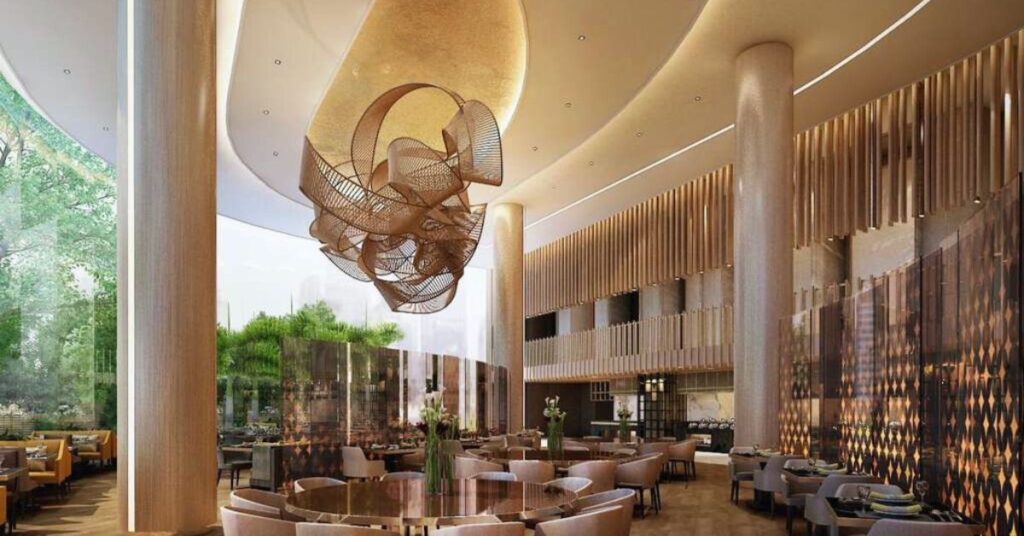 Open space to drink coffee at Chatrium Grand Bangkok